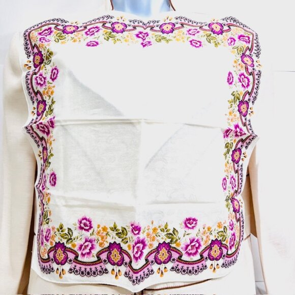 (2) Unused MiniScarfs19" : Celine Paris Red carriage horse +Blooming Floral (40) - Picture 5 of 12